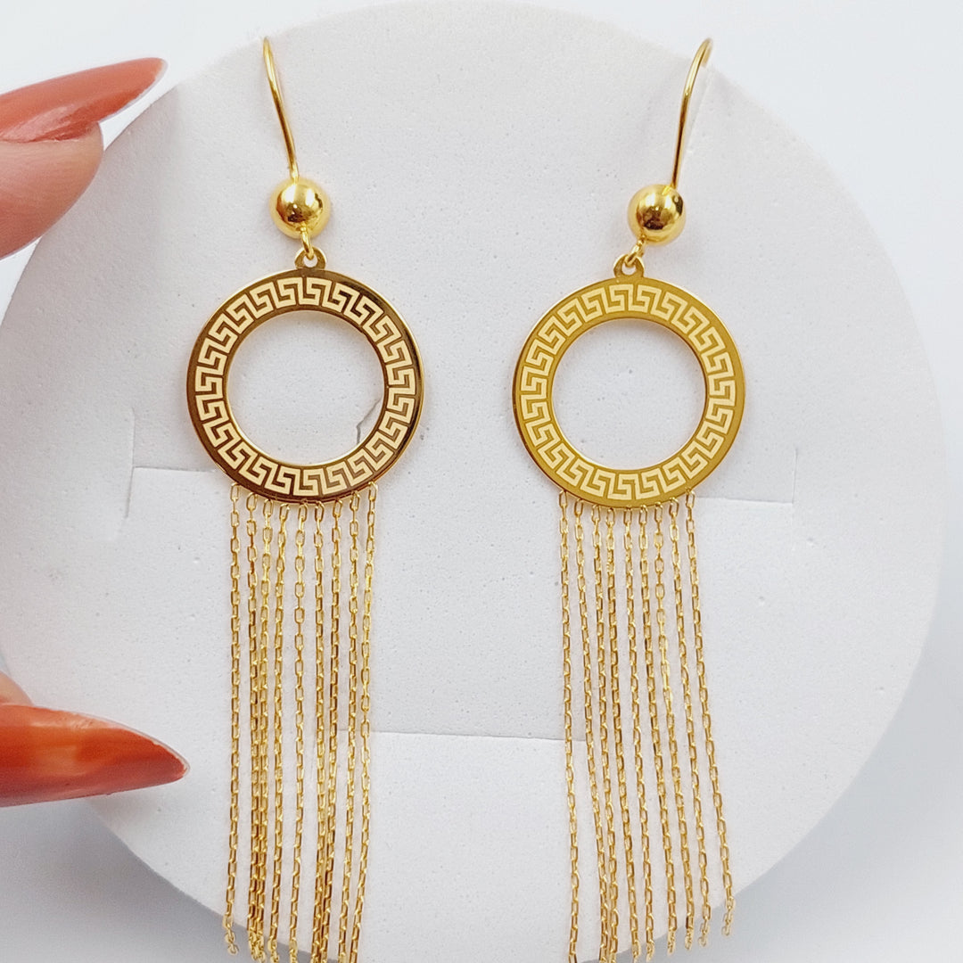21K Fancy Earrings Made of 21K Yellow Gold by Saeed Jewelry-22349