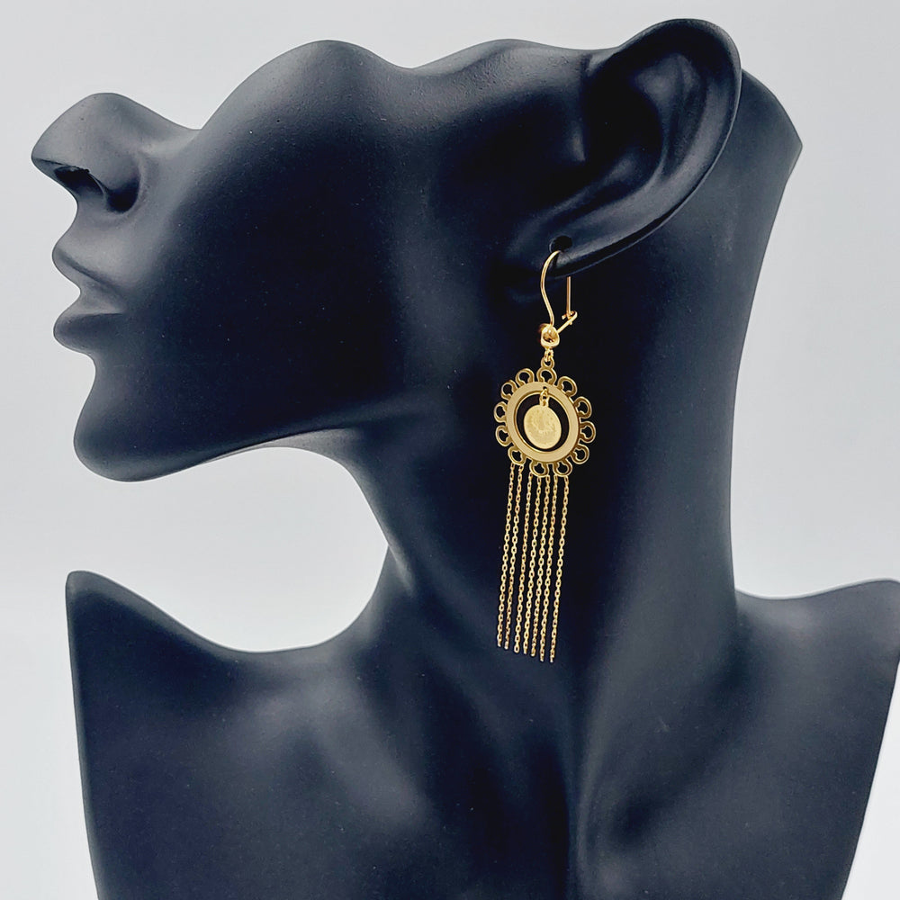 21K Fancy Earrings Made of 21K Yellow Gold by Saeed Jewelry-22350