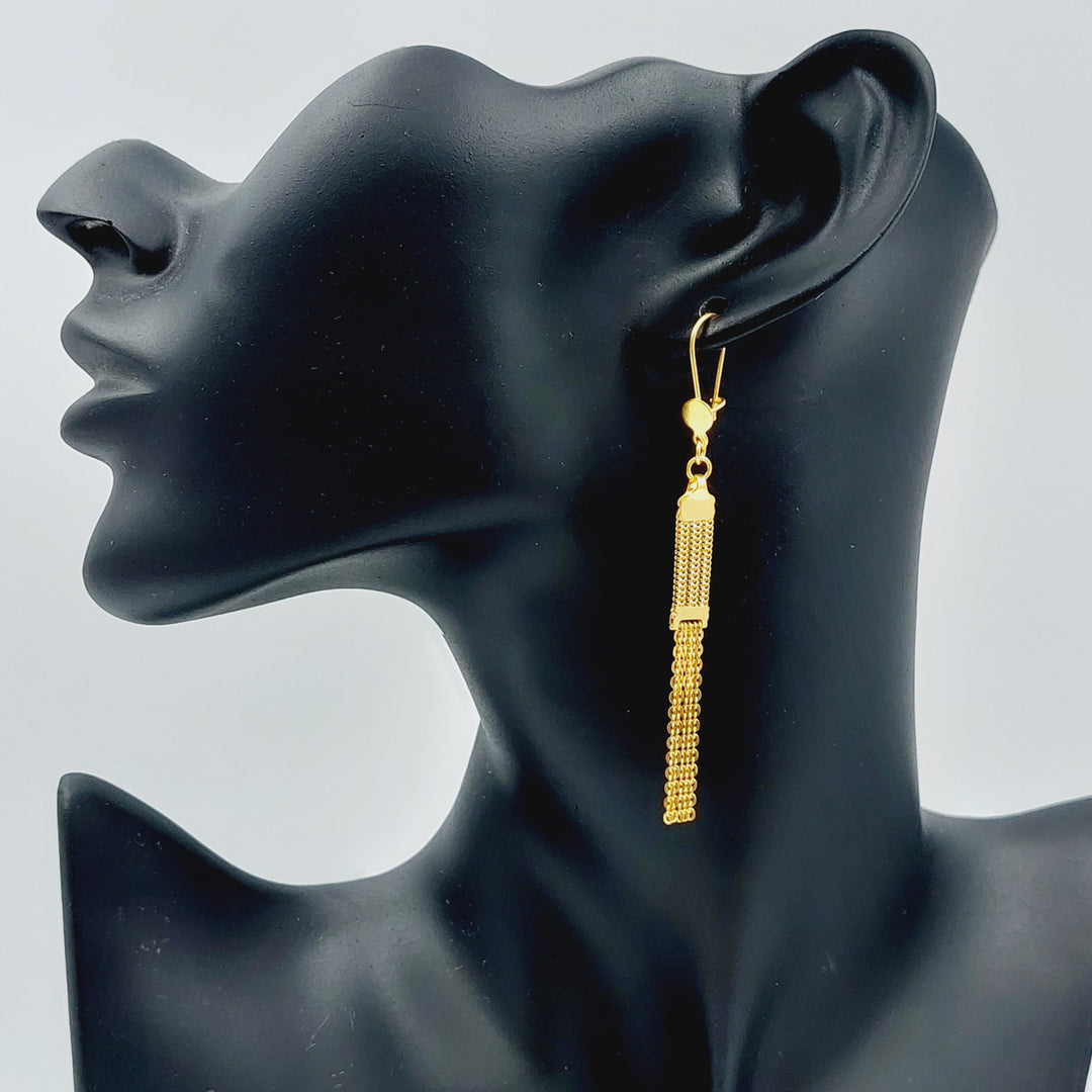 21K Fancy Earrings Made of 21K Yellow Gold by Saeed Jewelry-22619