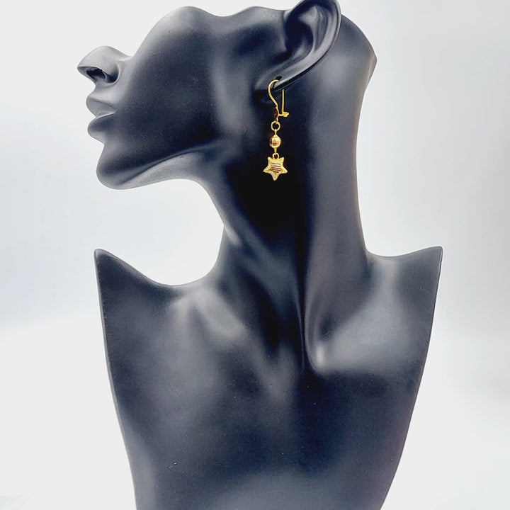 21K Gold Fancy Earrings by Saeed Jewelry - Image 3