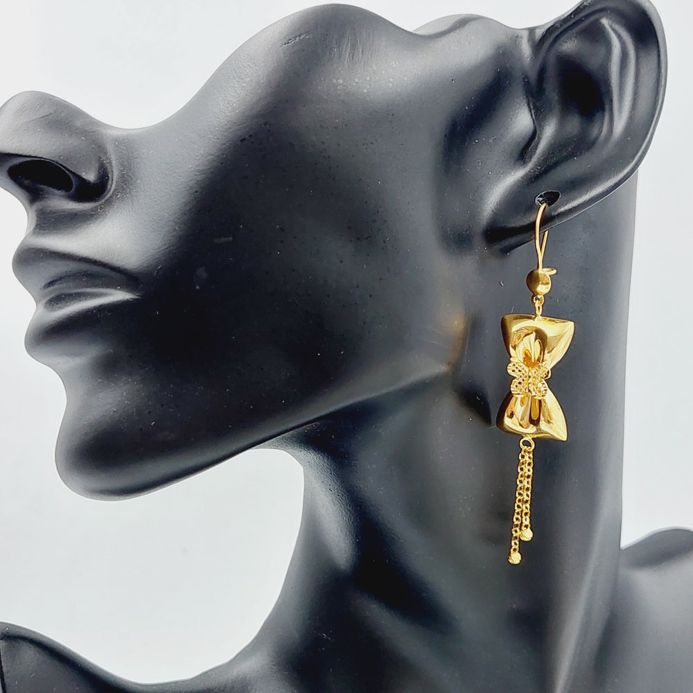 21K Fancy Earrings Made of 21K Yellow Gold by Saeed Jewelry-24701