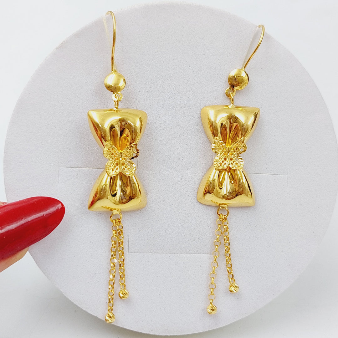 21K Fancy Earrings Made of 21K Yellow Gold by Saeed Jewelry-24701