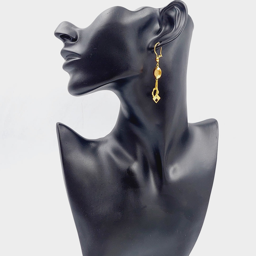 21K Gold Fancy Earrings by Saeed Jewelry - Image 3