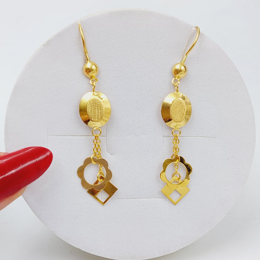 21K Fancy Earrings Made of 21K Yellow Gold by Saeed Jewelry-24702