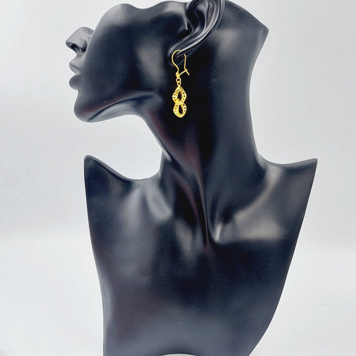 21K Fancy Earrings Made of 21K Yellow Gold by Saeed Jewelry-25057