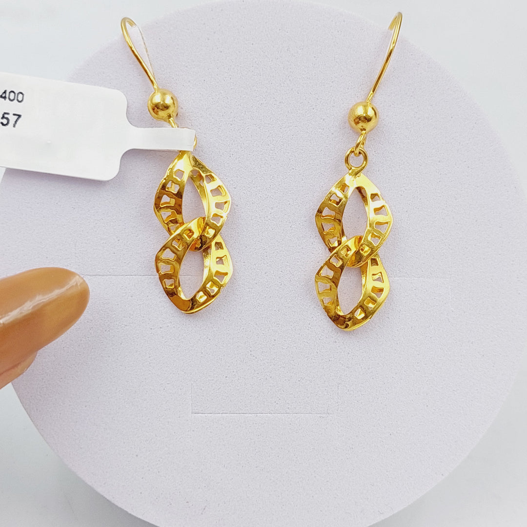 21K Fancy Earrings Made of 21K Yellow Gold by Saeed Jewelry-25057
