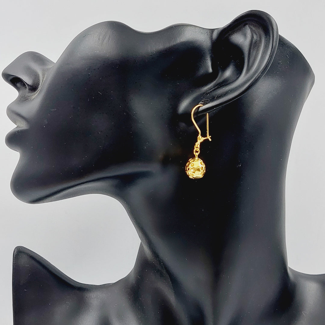 21K Fancy Earrings Made of 21K Yellow Gold by Saeed Jewelry-25275