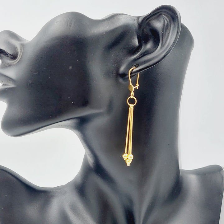 21K Fancy Earrings Made of 21K Yellow Gold by Saeed Jewelry-25595