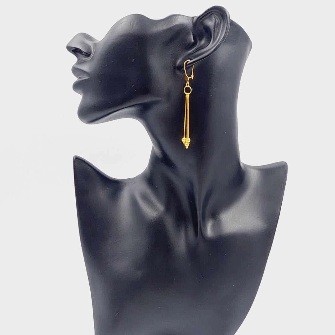 21K Fancy Earrings Made of 21K Yellow Gold by Saeed Jewelry-25595