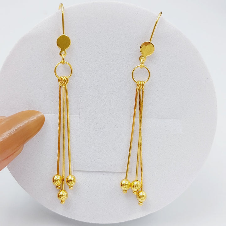 21K Fancy Earrings Made of 21K Yellow Gold by Saeed Jewelry-25595
