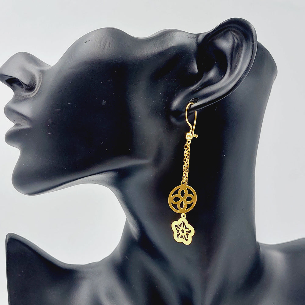 21K Fancy Earrings Made of 21K Yellow Gold by Saeed Jewelry-25596
