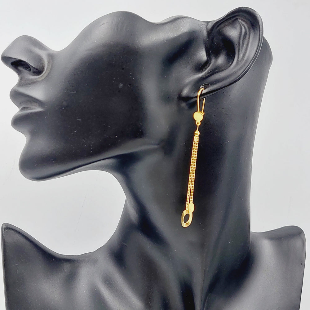 21K Fancy Earrings Made of 21K Yellow Gold by Saeed Jewelry-25688