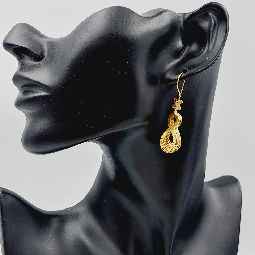 21K Fancy Earrings Made of 21K Yellow Gold by Saeed Jewelry-25710