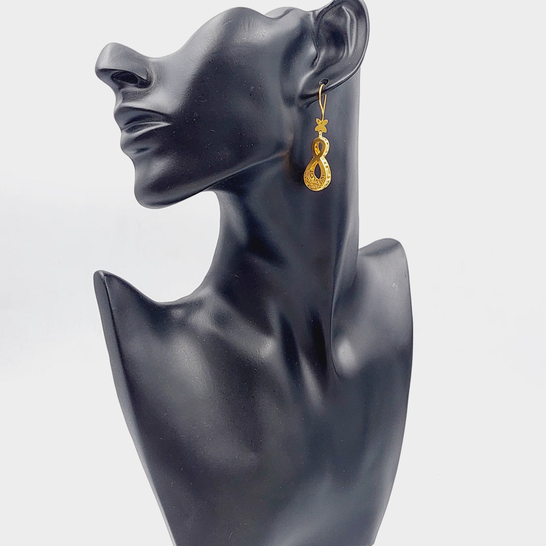 21K Fancy Earrings Made of 21K Yellow Gold by Saeed Jewelry-25710