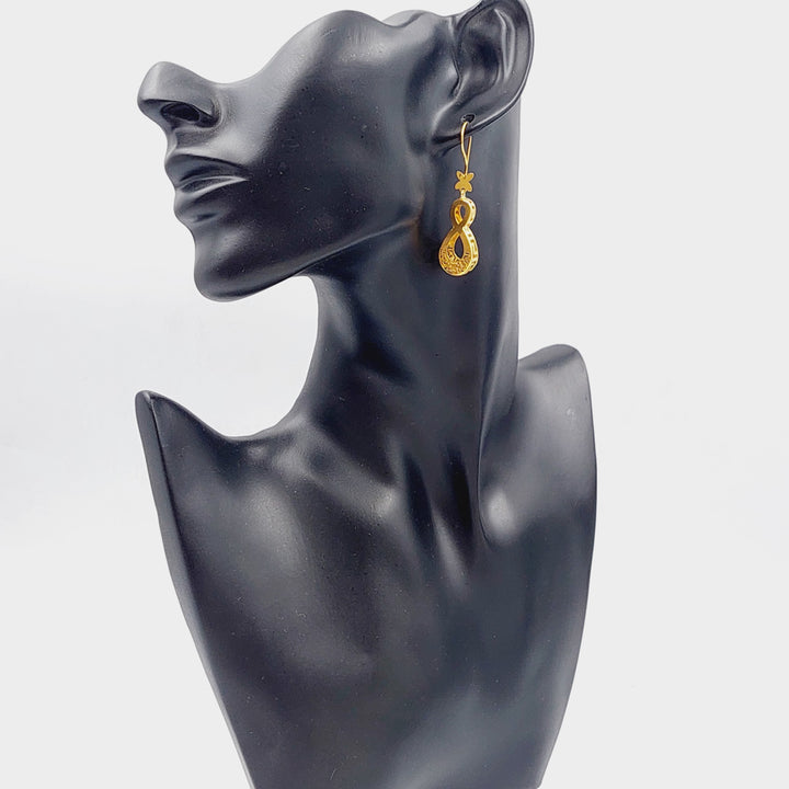 21K Fancy Earrings Made of 21K Yellow Gold by Saeed Jewelry-25710