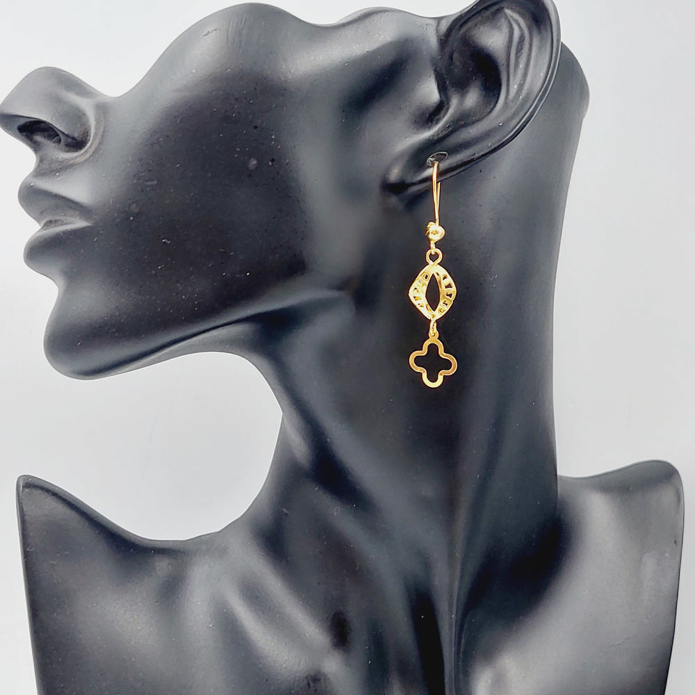21K Fancy Earrings Made of 21K Yellow Gold by Saeed Jewelry-25717