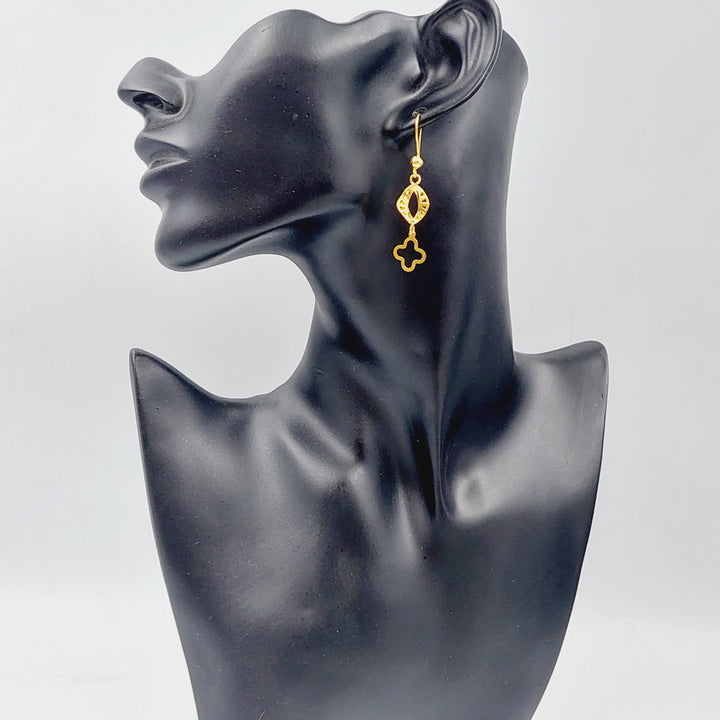 21K Fancy Earrings Made of 21K Yellow Gold by Saeed Jewelry-25717