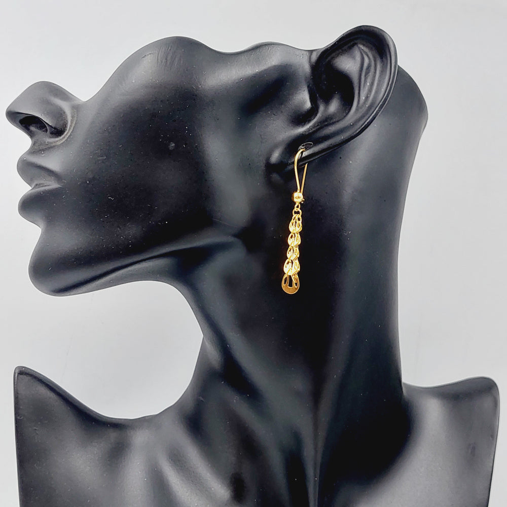 21K Fancy Earrings Made of 21K Yellow Gold by Saeed Jewelry-25720