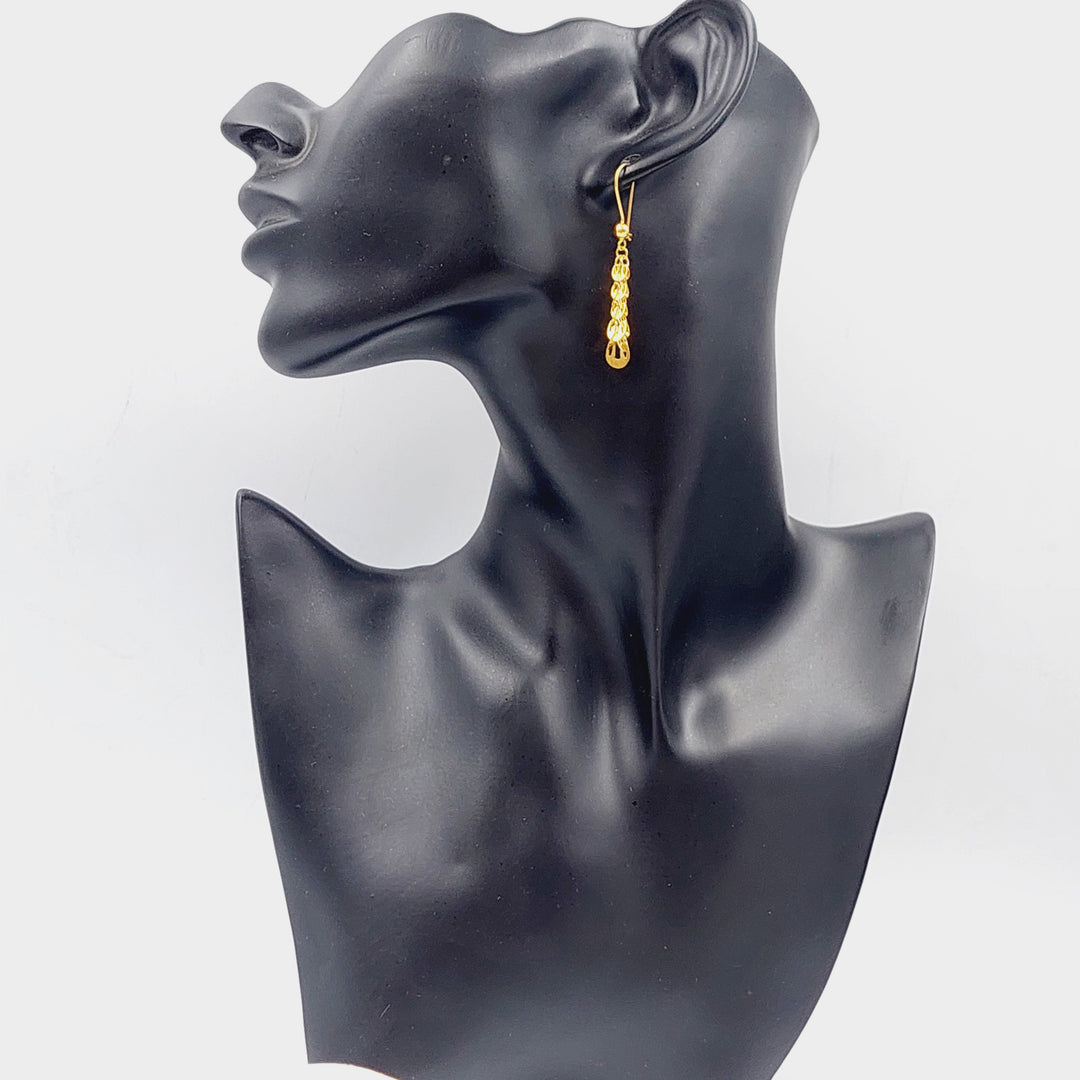 21K Fancy Earrings Made of 21K Yellow Gold by Saeed Jewelry-25720