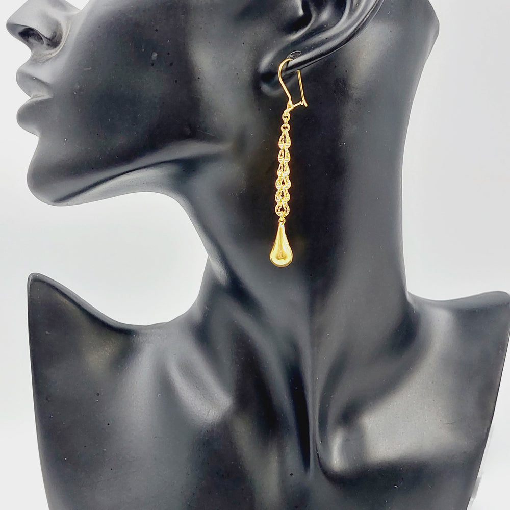 21K Fancy Earrings Made of 21K Yellow Gold by Saeed Jewelry-26035