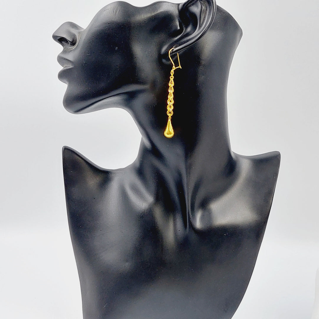 21K Fancy Earrings Made of 21K Yellow Gold by Saeed Jewelry-26035