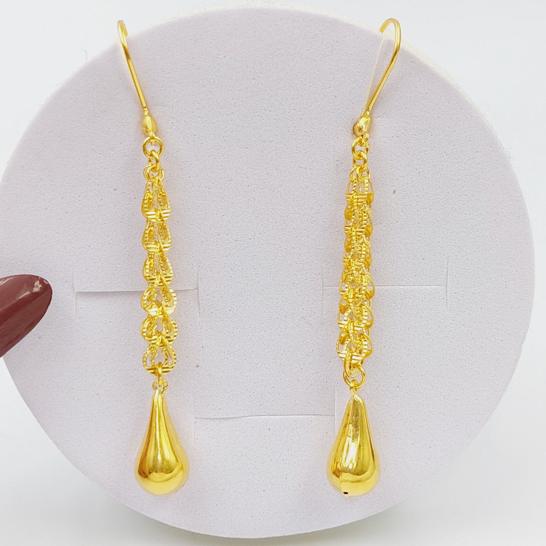 21K Fancy Earrings Made of 21K Yellow Gold by Saeed Jewelry-26035