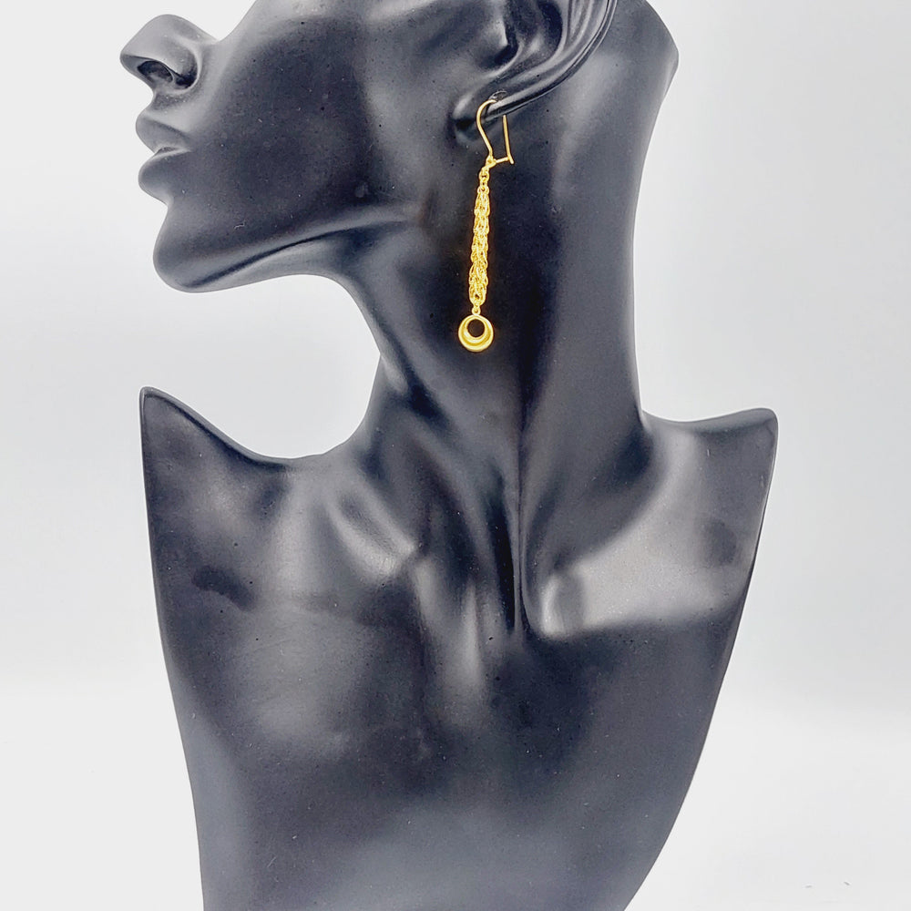 21K Fancy Earrings Made of 21K Yellow Gold by Saeed Jewelry-26293
