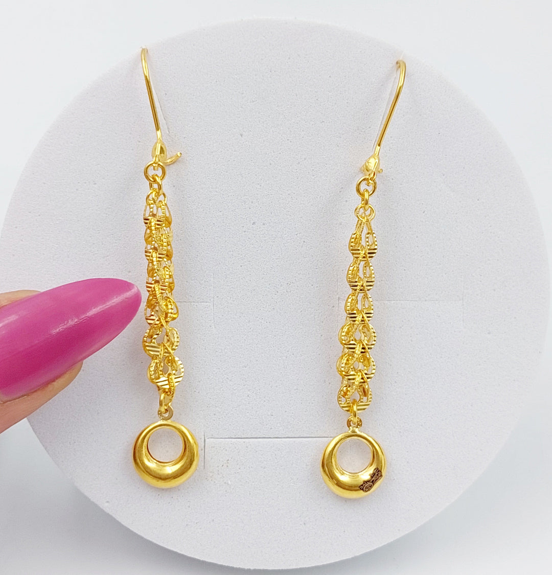 21K Fancy Earrings Made of 21K Yellow Gold by Saeed Jewelry-26293