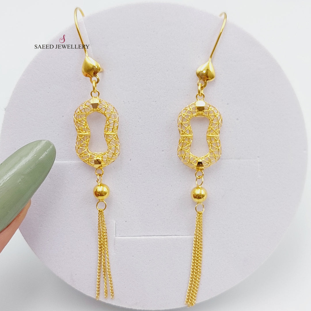 21K Fancy Earrings Made of 21K Yellow Gold by Saeed Jewelry-26765