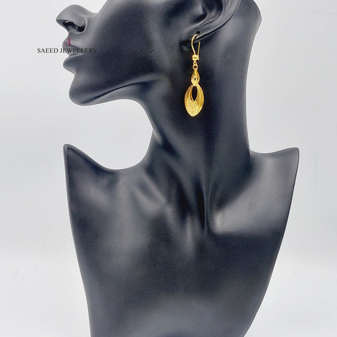 21K Fancy Earrings Made of 21K Yellow Gold by Saeed Jewelry-26770