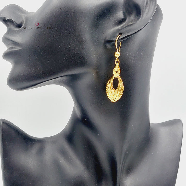 21K Fancy Earrings Made of 21K Yellow Gold by Saeed Jewelry-26770