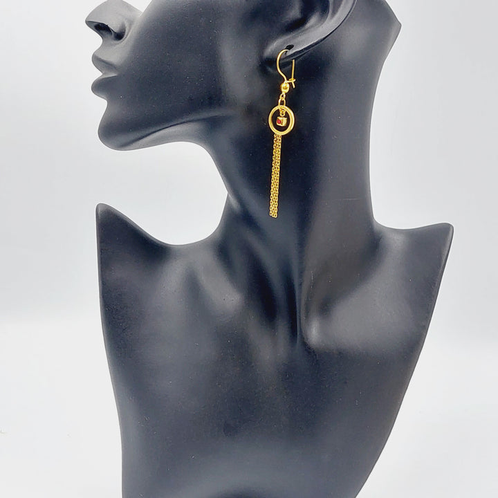 21K Fancy Earrings Made of 21K Yellow Gold by Saeed Jewelry-27120