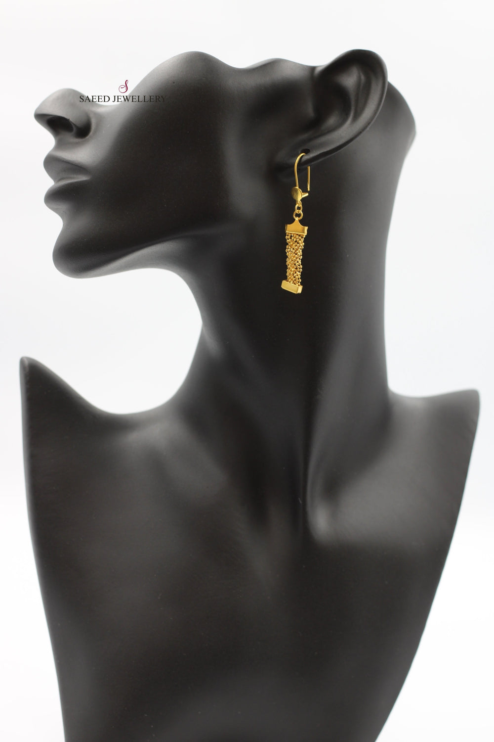 21K Fancy Earrings Made of 21K Yellow Gold by Saeed Jewelry-حلق-فانسي