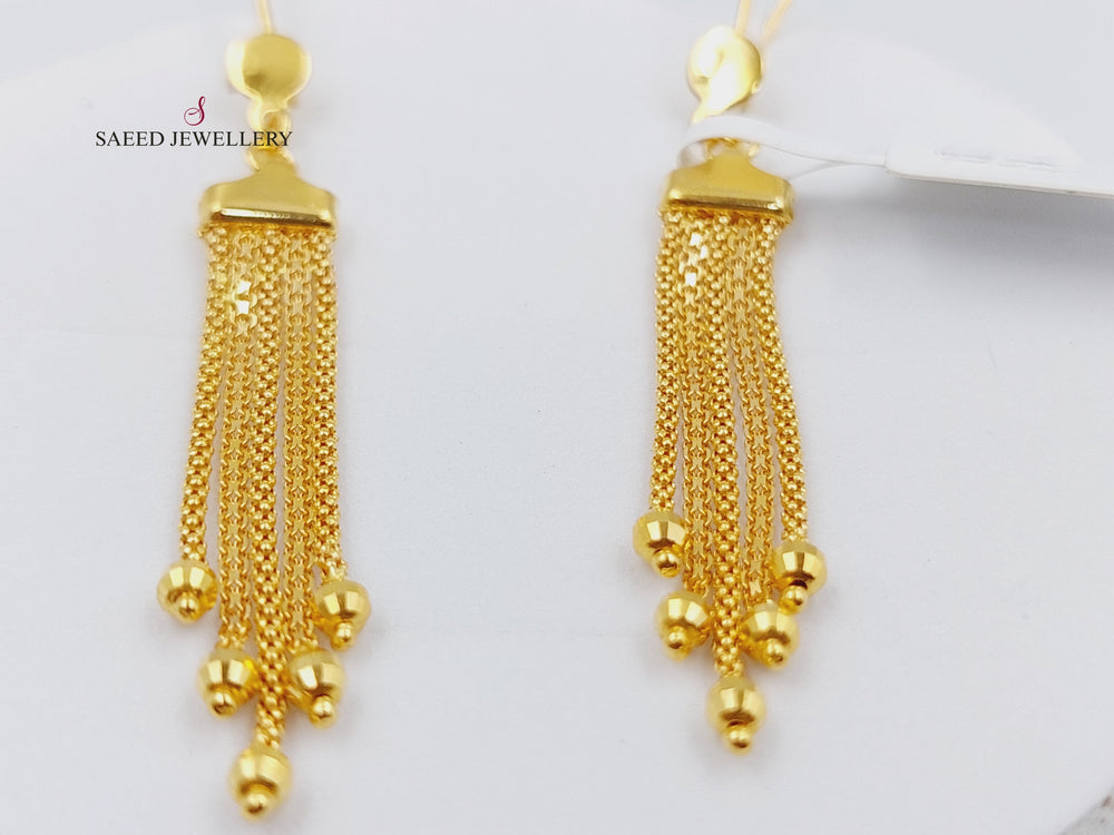 21K Fancy Earrings Made of 21K Yellow Gold by Saeed Jewelry-حلق-فانسي-4