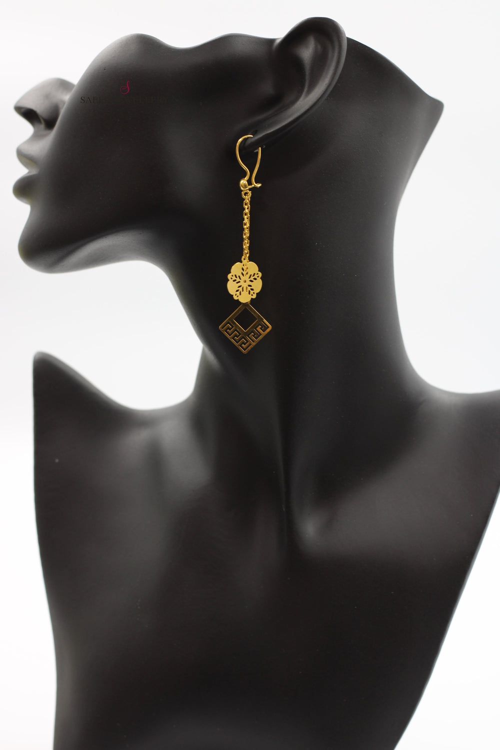 21K Fancy Earrings Made of 21K Yellow Gold by Saeed Jewelry-حلق-اكسترا-1