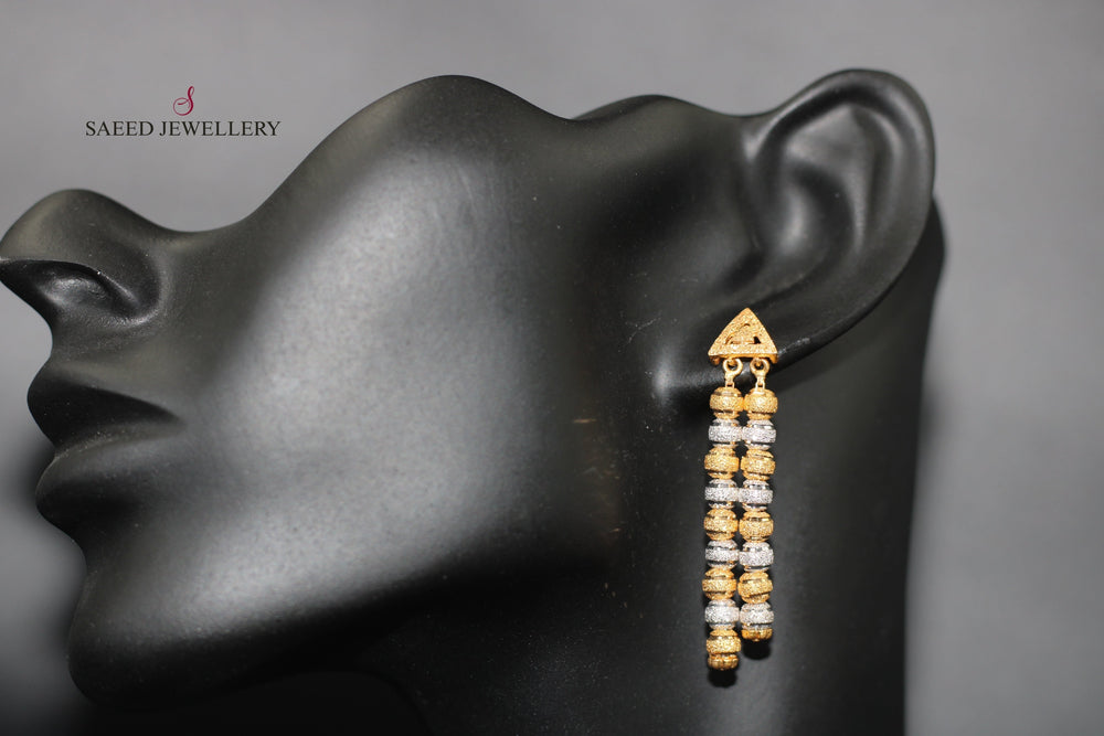 21K Gold Fancy Earrings by Saeed Jewelry - Image 2