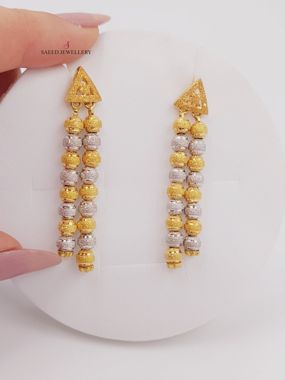 21K Gold Fancy Earrings by Saeed Jewelry - Image 1