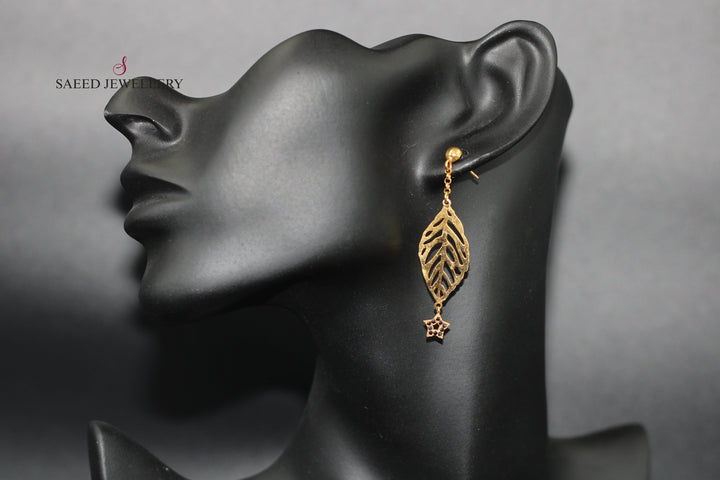 21K Gold Fancy Earrings by Saeed Jewelry - Image 3