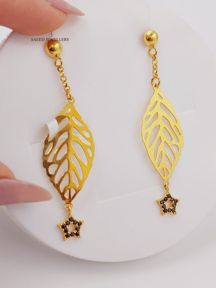 21K Gold Fancy Earrings by Saeed Jewelry - Image 1