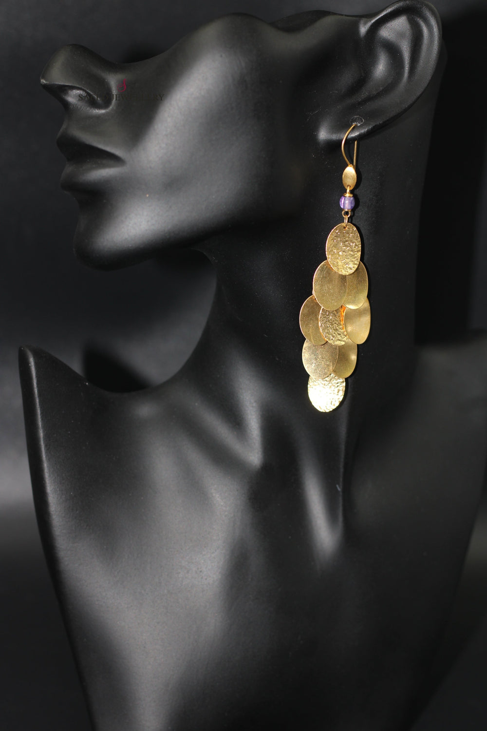 21K Fancy Earrings Made of 21K Yellow Gold by Saeed Jewelry-حلق-اكسترا-39