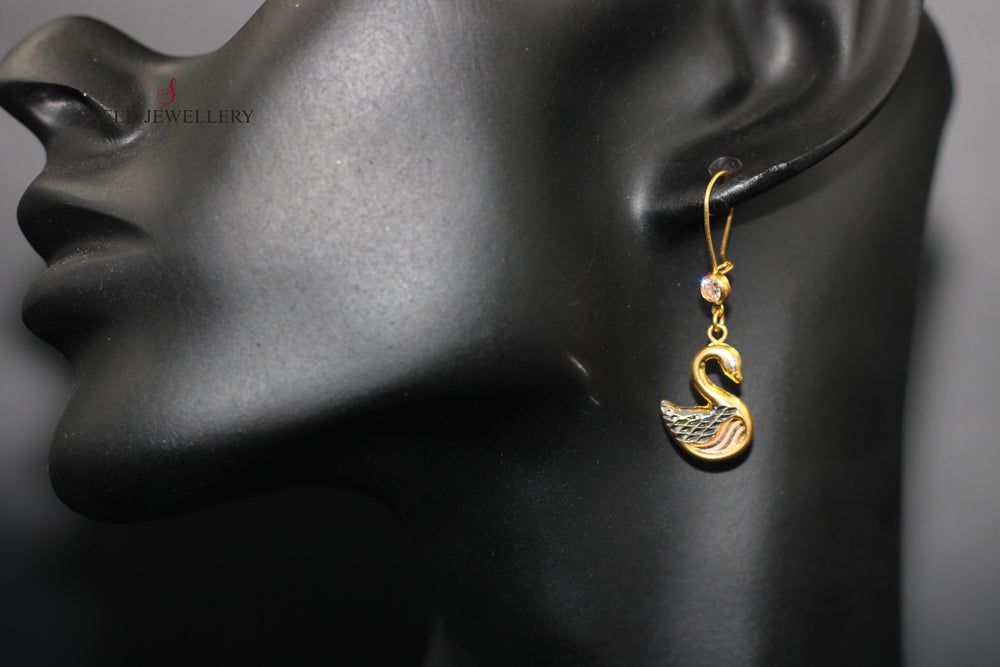 21K Fancy Earrings Made of 21K Yellow Gold by Saeed Jewelry-حلق-اكسترا-40