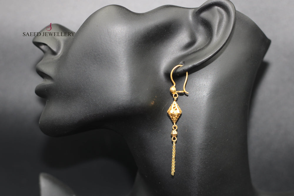 21K Fancy Earrings Made of 21K Yellow Gold by Saeed Jewelry-حلق-اكسترا-8