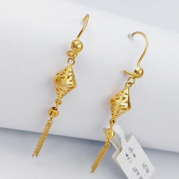 21K Gold Fancy Earrings by Saeed Jewelry - Image 8