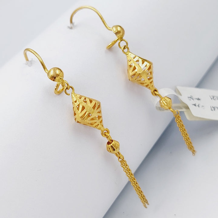 21K Gold Fancy Earrings by Saeed Jewelry - Image 1