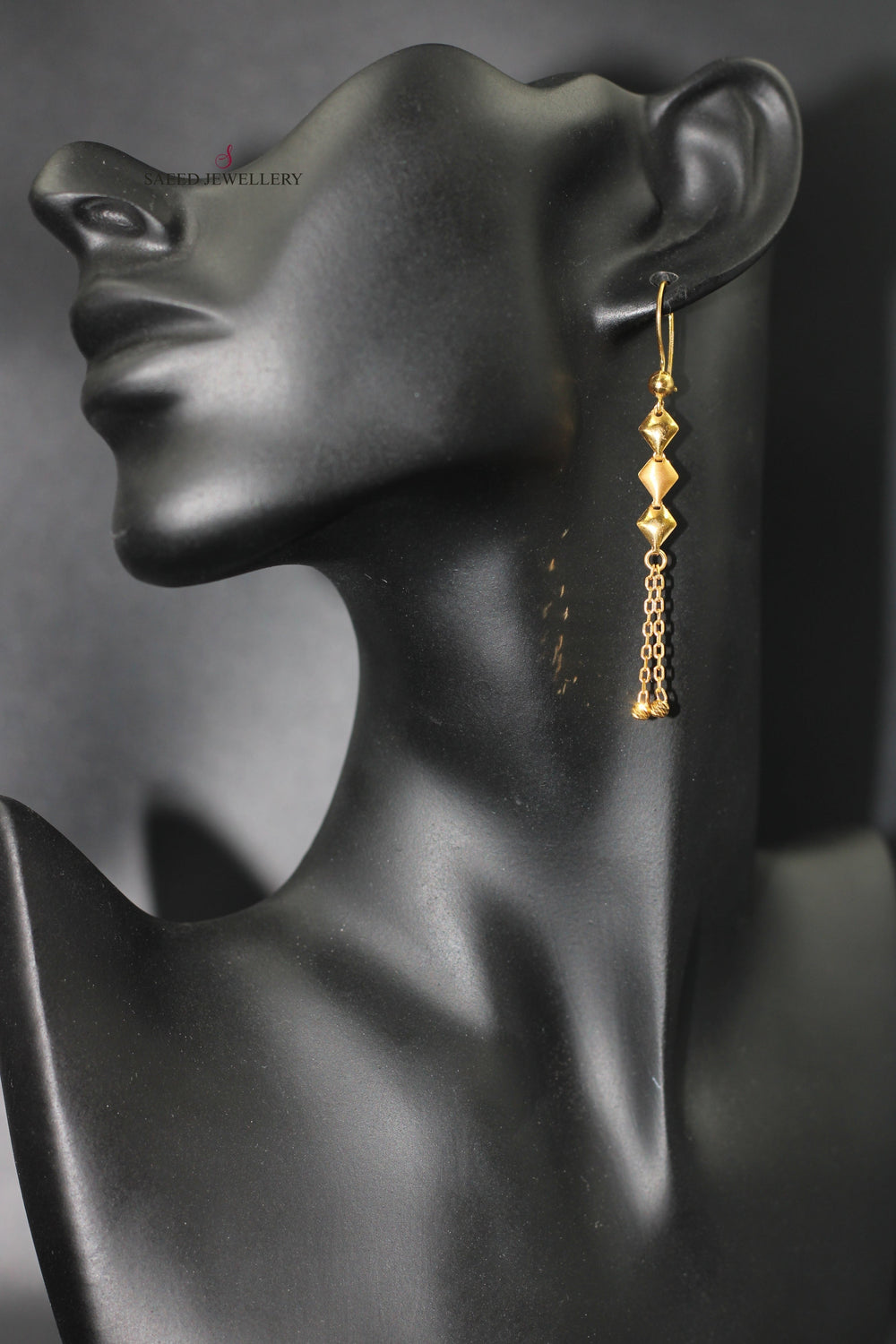21K Fancy Earrings Made of 21K Yellow Gold by Saeed Jewelry-حلق-سوبر-اكسترا-4