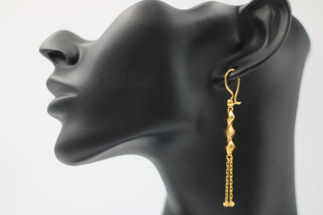 21K Gold Fancy Earrings by Saeed Jewelry - Image 21