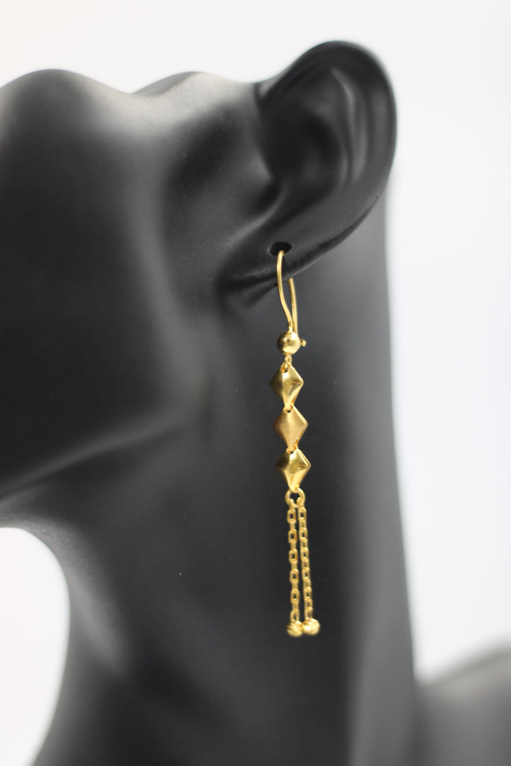 21K Gold Fancy Earrings by Saeed Jewelry - Image 7