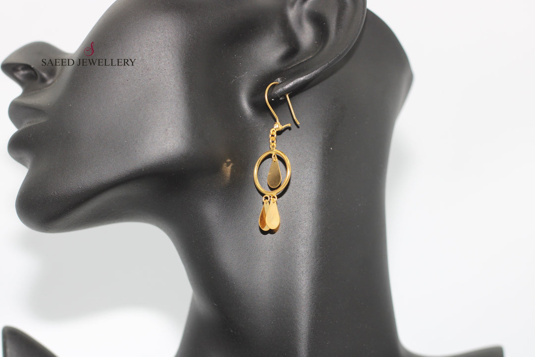 21K Gold Fancy Earrings by Saeed Jewelry - Image 2