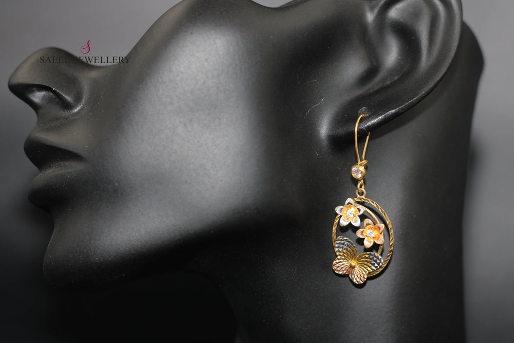 21K Fancy Earrings Made of 21K Yellow Gold by Saeed Jewelry-خاتم-اكسترا-65