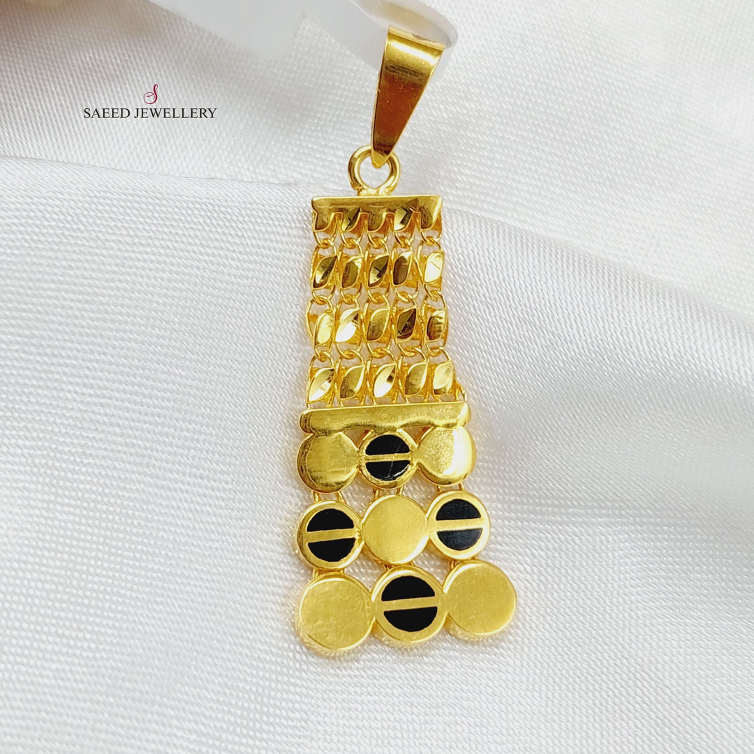 21K Fancy Enamel Pendant Made of 21K Yellow Gold by Saeed Jewelry-26957